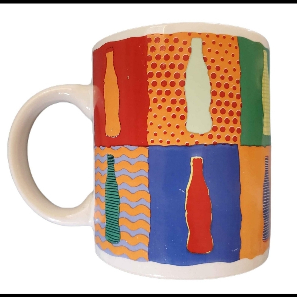 Coca Cola Bottles Pop Art Coffee Mug 1996‎ Vintage